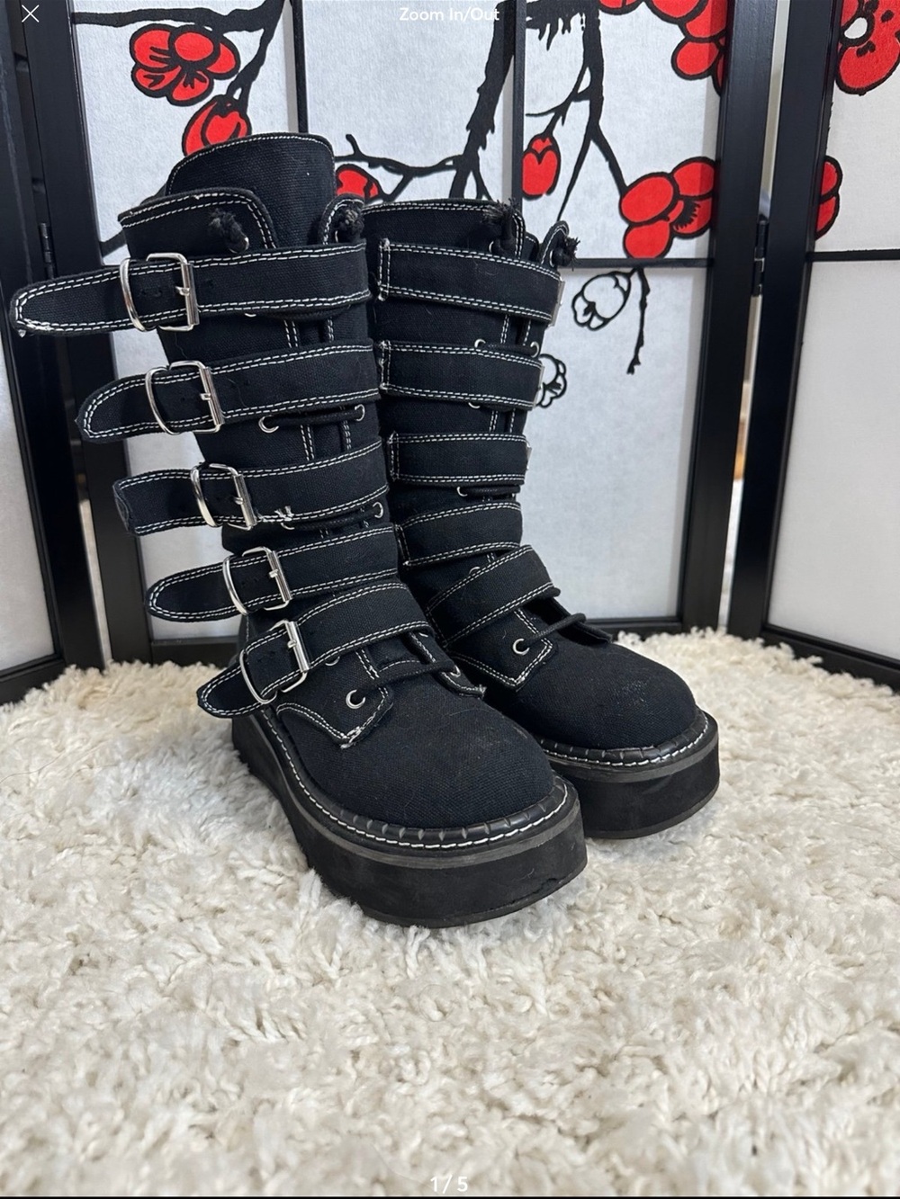 Black canvas Demonia Emily- 341 boots